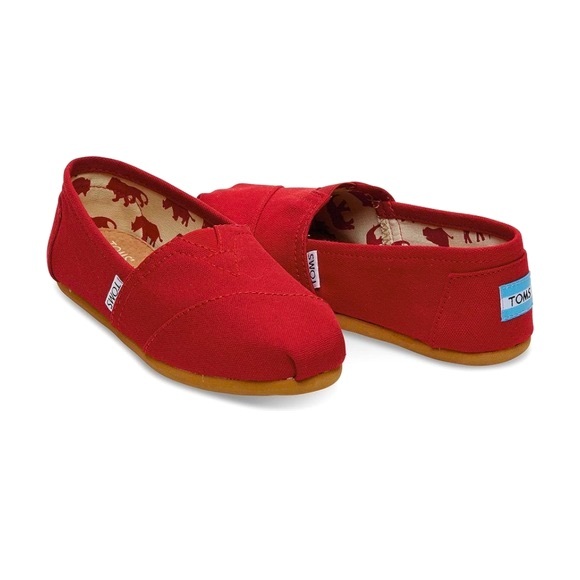 FREE TOMS Women's Classic Canvas Red Slip-on Shoe Size 7.5 - Picture 4 of 13